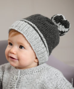 Zweifarbige Mütze Mit Bommel - Cool Merino Big