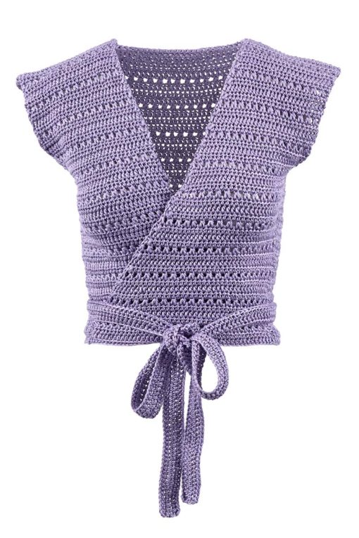 Strickset Crocheted Top With Wrap Front Aus Sunshine Von Lang Yarns