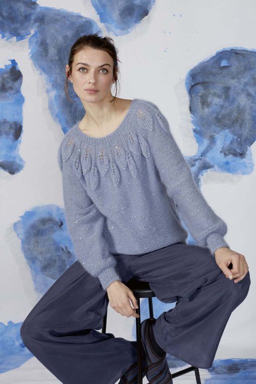 Strickset Top Down Pullover Aus Mohair Fancy Von Lang Yarns