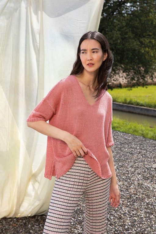 Strickset Kurzarmpullover Aus Crealino Von Lang Yarns