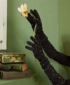 Strickset Lange Fingerhandschuhe aus Merino 400 Lace und Paillettes von Lang Yarns