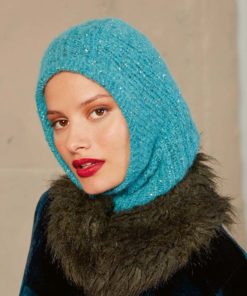 Strickset Schalmütze aus Suri Alpaca und Paillettes von Lang Yarns