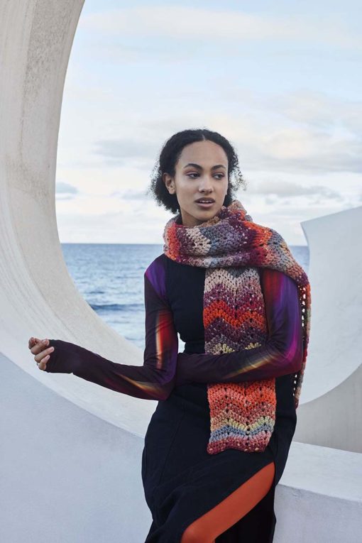 Strickset Crocheted Scarf Aus Mystery Von Lang Yarns