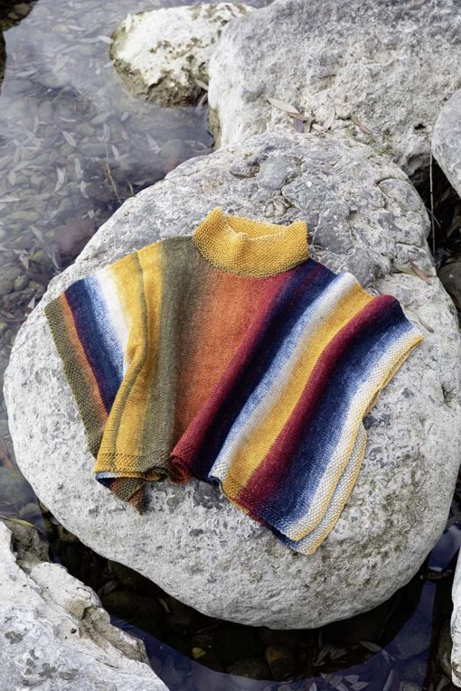 Strickset Poncho Aus Merino 150 Dégradé Von Lang Yarns