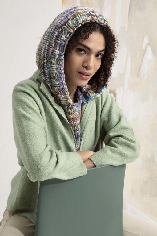 Strickset Kragen Mit Kapuze Aus Bold Color Von Lang Yarns
