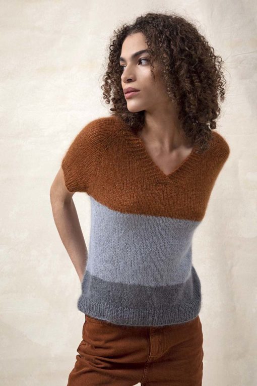 Strickset V-Pullunder Top Down Aus Lace Von Lang Yarns