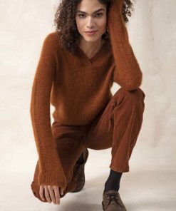 Strickset V-Pullover Top Down aus Lace Lamé von Lang Yarns