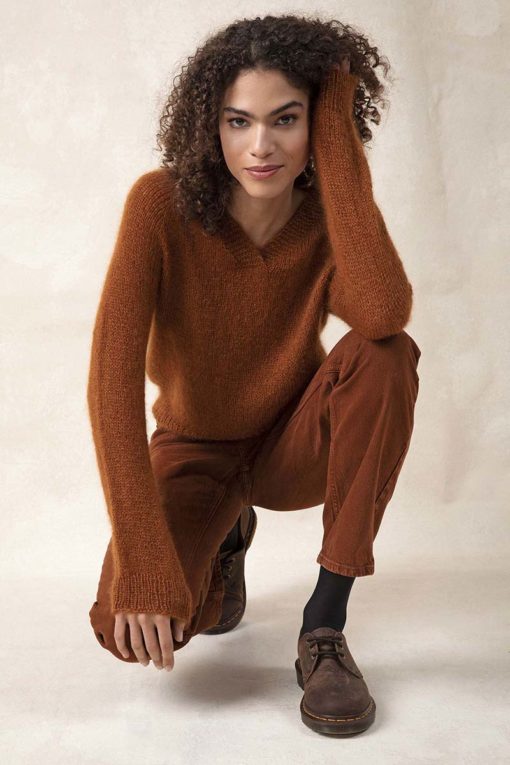 Strickset V-Pullover Top Down Aus Lace Lamé Von Lang Yarns