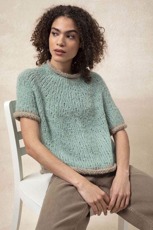 Strickset Kurzarm-Pullover Top Down Aus Suri Alpaca Von Lang Yarns