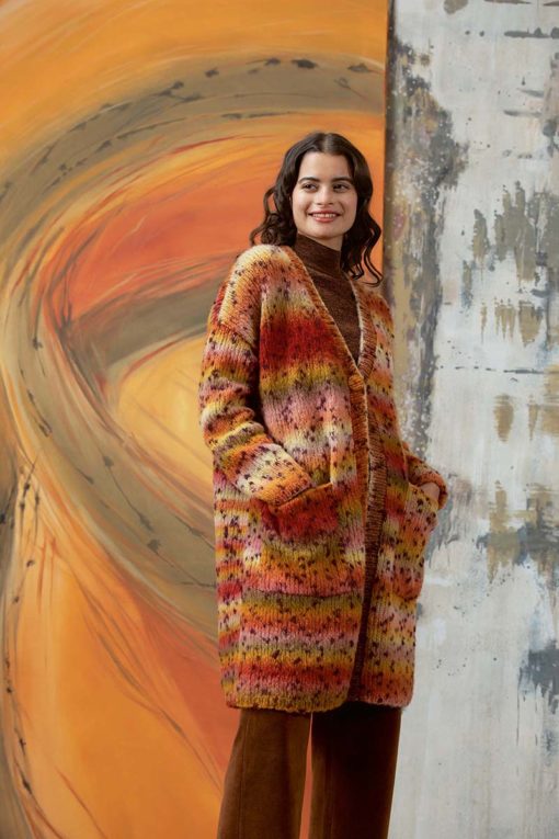 Strickset Lange Jacke Aus Cloud Tweed Von Lang Yarns
