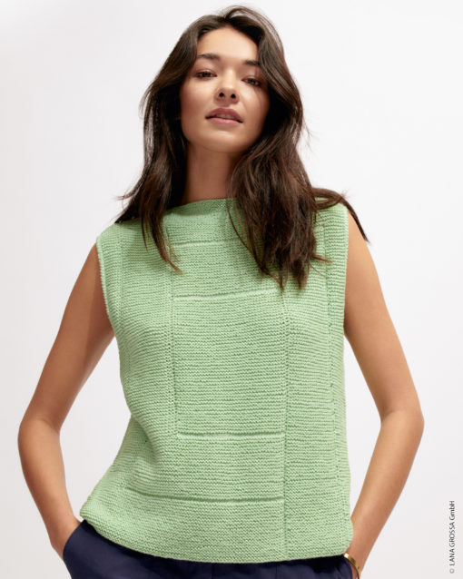 Strickset Grafisches Top Aus Cotton Wool Von Lana Grossa