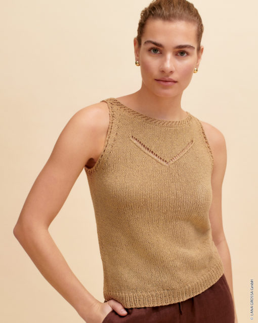 Strickset Top Mit Ajourmusterdetail Aus Landlust Sommerseide Von Lana Grossa