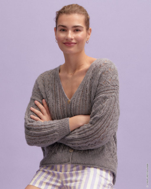 Strickset Ajourmuster Jacke Aus Ecopuno Von Lana Grossa