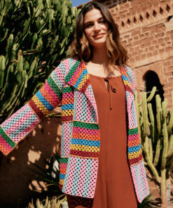 Cardigan Aus Bunten Quadratischen Motiven - Elastico