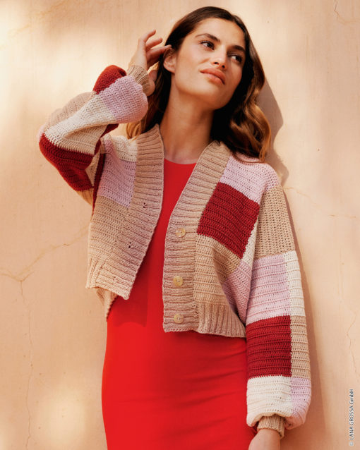 Patchwork-Cardigan In Stäbchen - Cotton Wool
