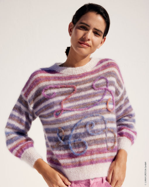 Strickset Pullover Aus Silkhair Print Und Silkhair Von Lana Grossa