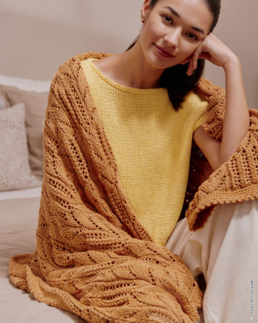 Strickset Decke Im Ajourmuster Aus Organico Gots Von Lana Grossa