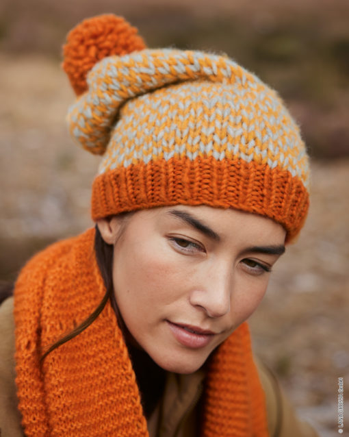 Strickset Mütze  Mit Pompon Aus Ecopuno Chunky Von Lana Grossa