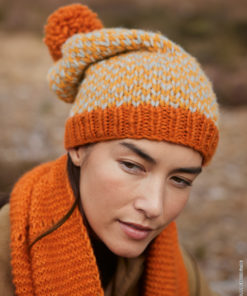 Strickset Mütze  Mit Pompon aus Ecopuno Chunky von Lana Grossa