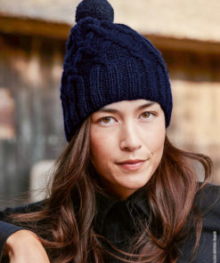 Strickset Mütze Im Rippenzopfmuster aus Alta Moda Cashmere 16 von Lana Grossa