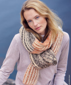 Strickset Schal Im Patentmuster aus Natural Alpaca Pelo von Lana Grossa