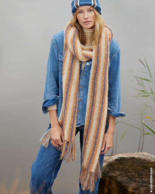 Strickset Streifenschal Mit Fransen Aus Brigitte No. 3 Von Lana Grossa