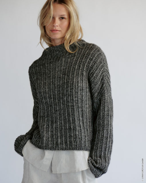 Strickset Pullover Mit Rippenmuster Aus Natural Alpaca Pelo Von Lana Grossa
