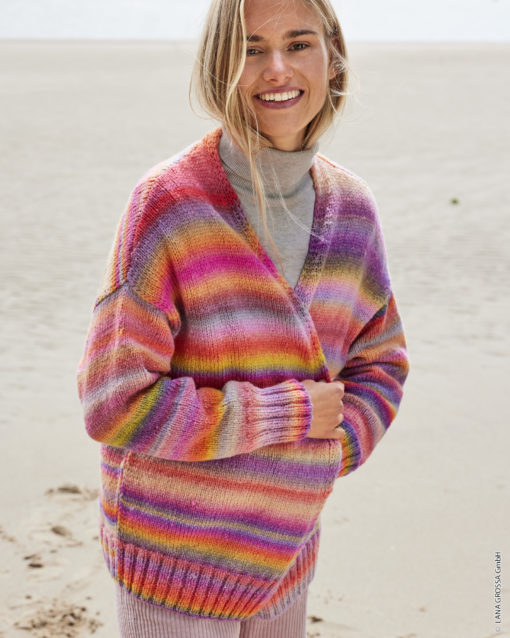 Strickset Jacke Mit V-Ausschnitt Aus Pappagallo Von Lana Grossa