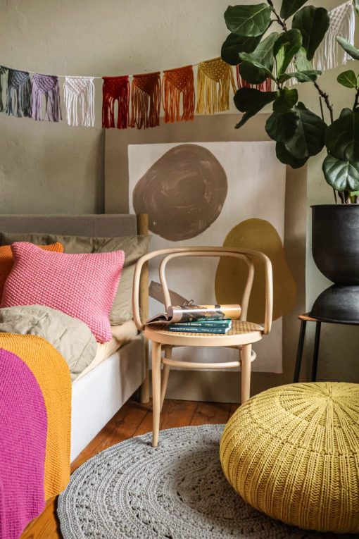 Boden-Pouf In Rippen - The Tube