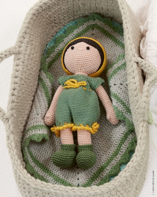 Strickset Häkeldecke Für Puppenkorb Aus Ecopuno Von Lana Grossa