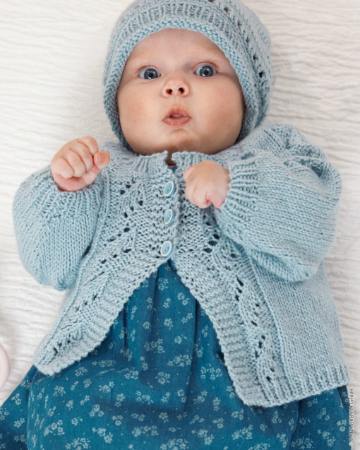 Strickset Jäckchen Mit Ajourmuster Aus Alta Moda Cotolana Von Lana Grossa