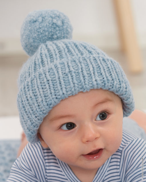 Strickset Mütze Mit Pompon Aus Cool Merino Big Von Lana Grossa
