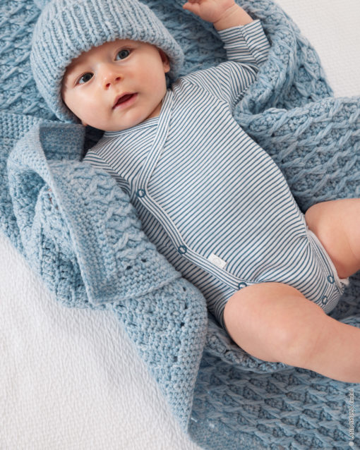 Strickset Häkeldecke Mit Reliefmuster Aus Cool Merino Big Von Lana Grossa