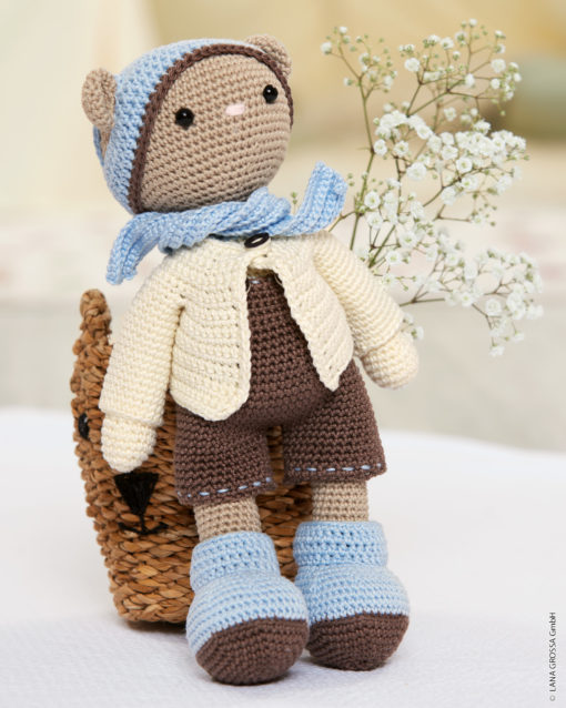 Strickset Bär Mit Jäckchen Aus Cotone Von Lana Grossa