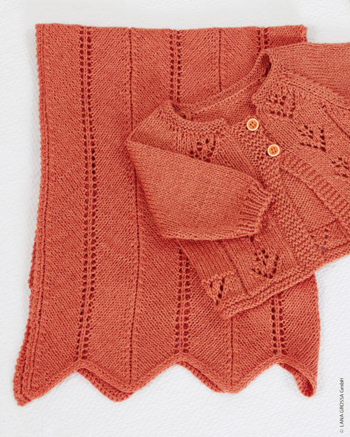 Strickset Decke Im Chevronmuster Aus Alta Moda Cotolana Von Lana Grossa