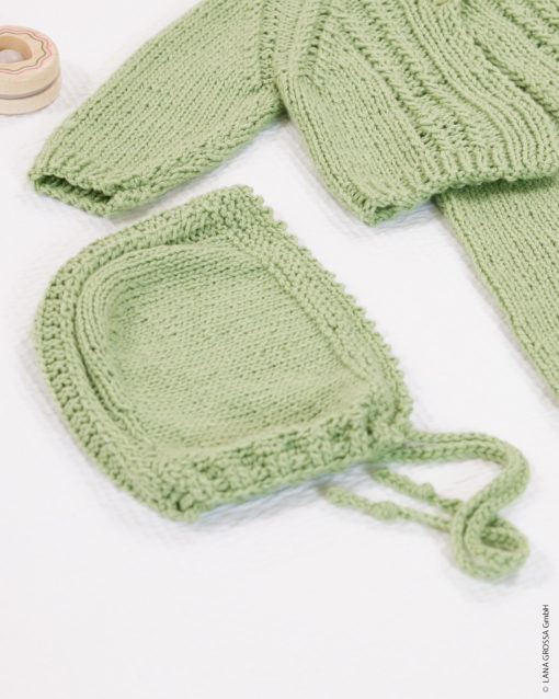 Strickset Mütze Mit Musterstreifen Aus Alta Moda Cotolana Von Lana Grossa