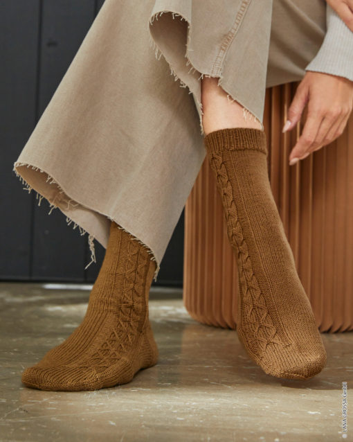 Strickset Socken Mit Zopfmuster Aus Meilenweit 50 Cashmere Von Lana Grossa