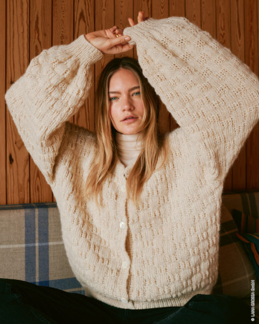 Strickset Cardigan Im Würfelmuster Aus Natural Alpaca Pelo Von Lana Grossa