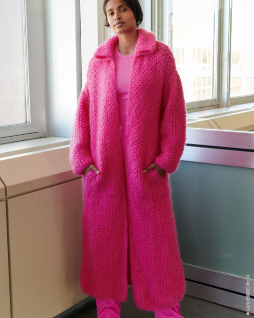 Strickset Mantel Mit Perlmuster Aus Mohair Moda Von Lana Grossa