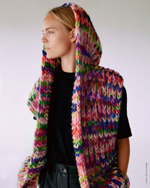 Strickset Weste Im Halbpatent Aus Confetti Von Lana Grossa