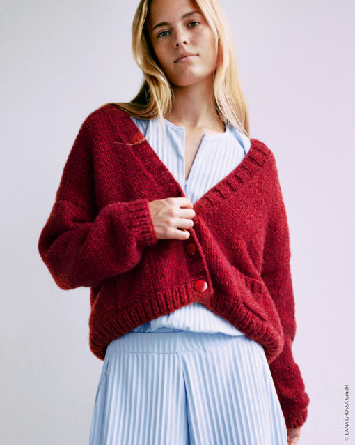 Strickset Jacke Mit Taschen Aus Ecopuno Chunky Von Lana Grossa