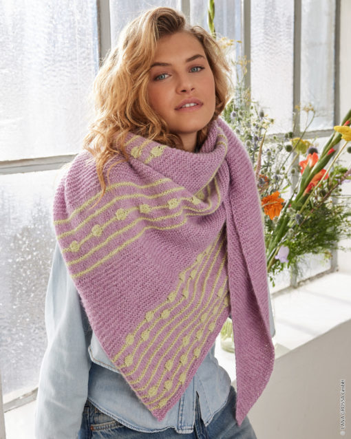 Strickset Silver Dots Dreieckstuch Aus Ecopuno Und Setasuri Von Lana Grossa