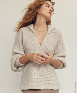 Strickset Pullover Im Halbpatent aus Natural Alpaca Pelo von Lana Grossa