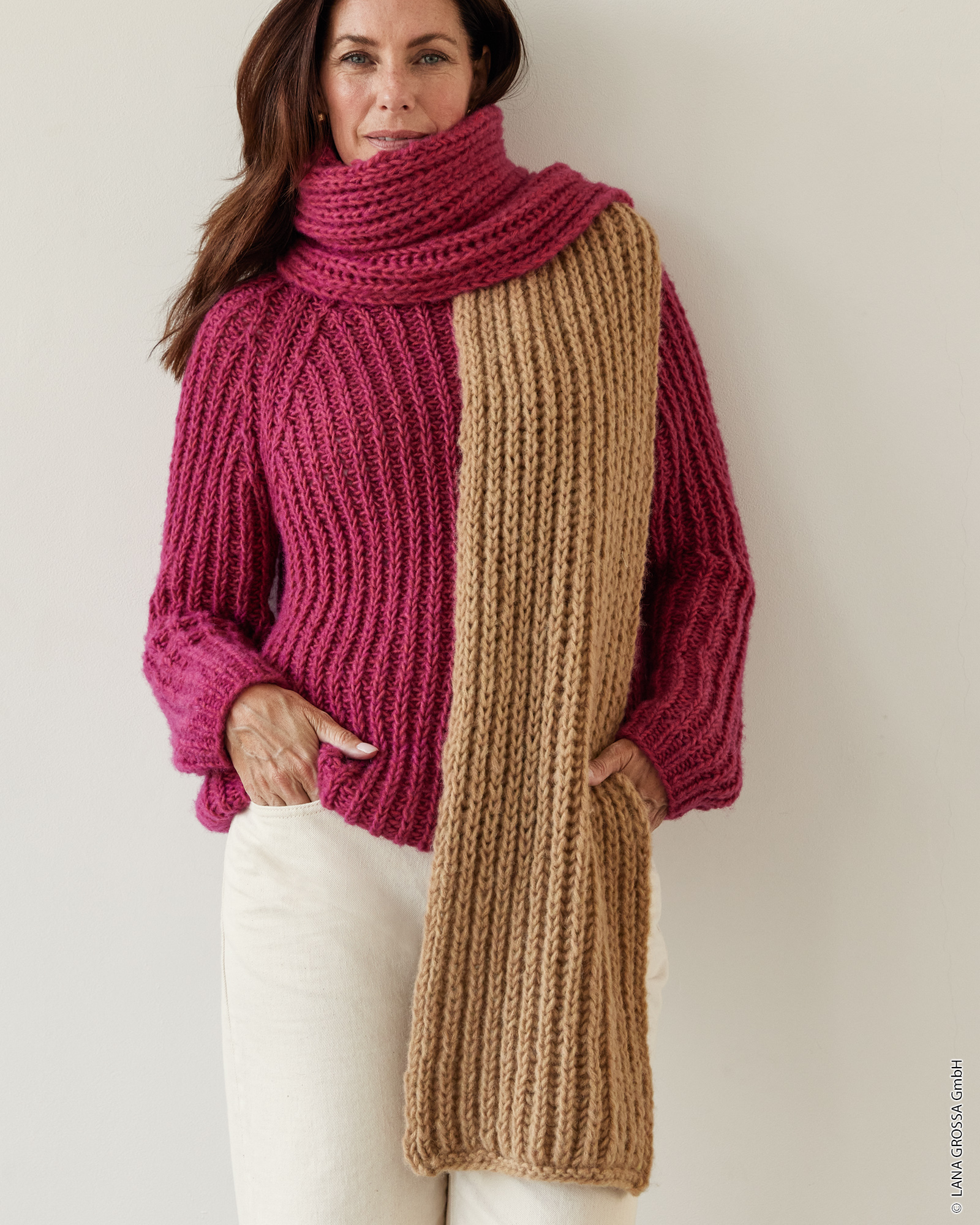 Strickset Schal Im Patentmuster Aus Ecopuno Chunky Von Lana Grossa 1 Strickset Schal Im Patentmuster Aus Ecopuno Chunky Von Lana Grossa