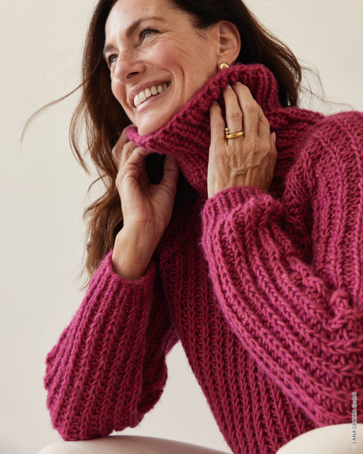 Strickset Pullover Im Halbpatent Aus Ecopuno Chunky Von Lana Grossa
