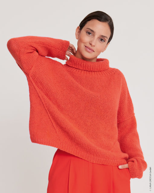 Strickset Pullover Mit Diagonaler Biese Aus Brigitte No. 2 Von Lana Grossa
