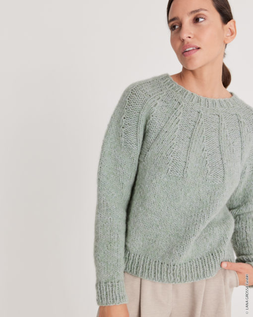 Strickset Top Down Pullover Aus Ecopuno Chunky Von Lana Grossa