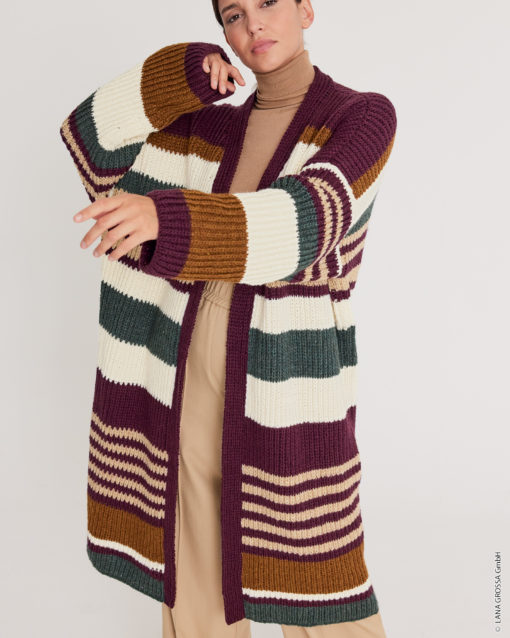 Strickset Mantel Im Halbpatent Aus Cool Merino Von Lana Grossa