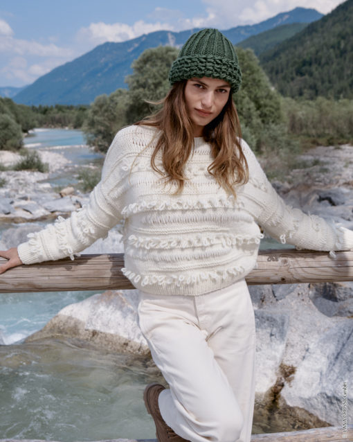 Strickset Pullover Mit Schleifchenmuster Aus Cool Merino Big Von Lana Grossa