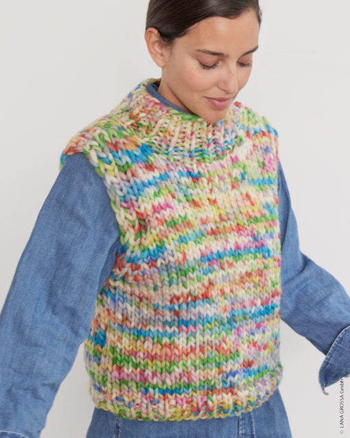 Strickset Pullunder Glatt Rechts Aus Confetti Von Lana Grossa